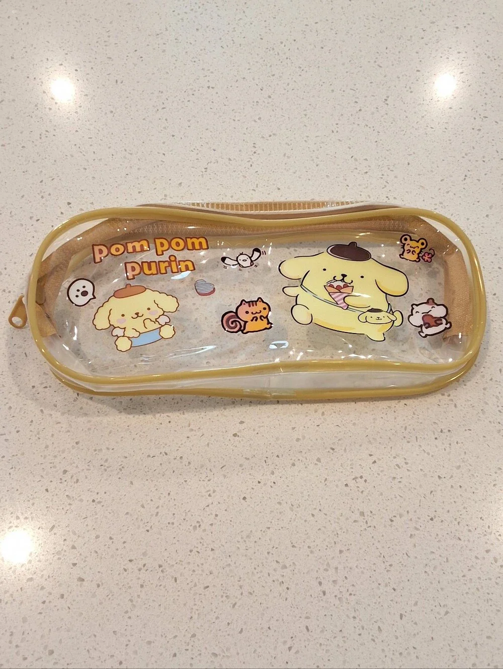 Pompompurin Clear PVC Transparent Zipper Pouch Cosmetic Bag Pencil Case, NE